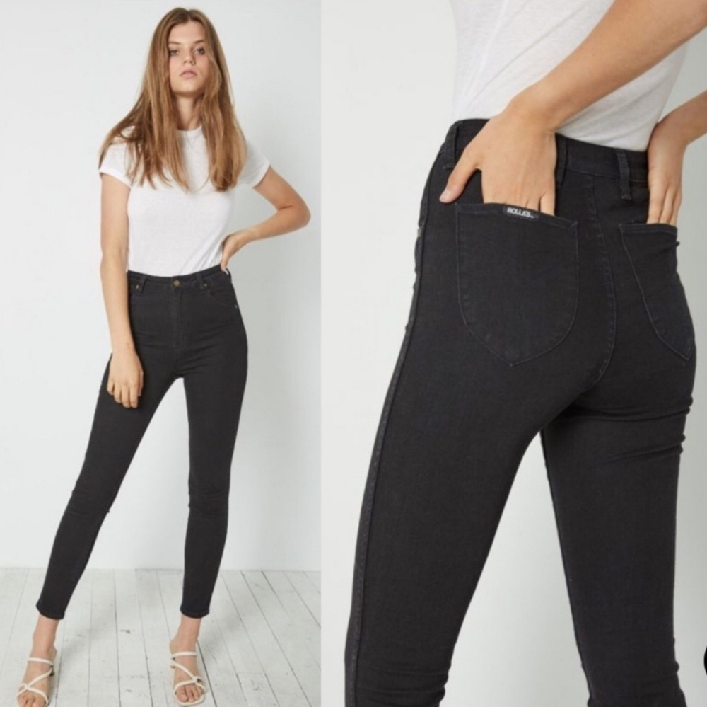 NWT Rolla's East Ankle High-Rise Skinny Jeans in Black-Size 27